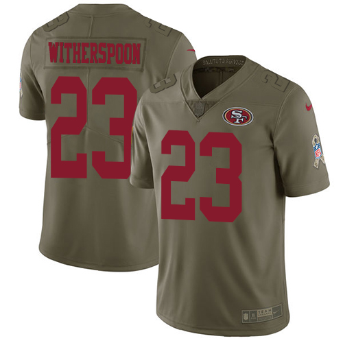 San Francisco 49ers Limited Olive Men Ahkello Witherspoon NFL Jersey #23 2017 Salute to